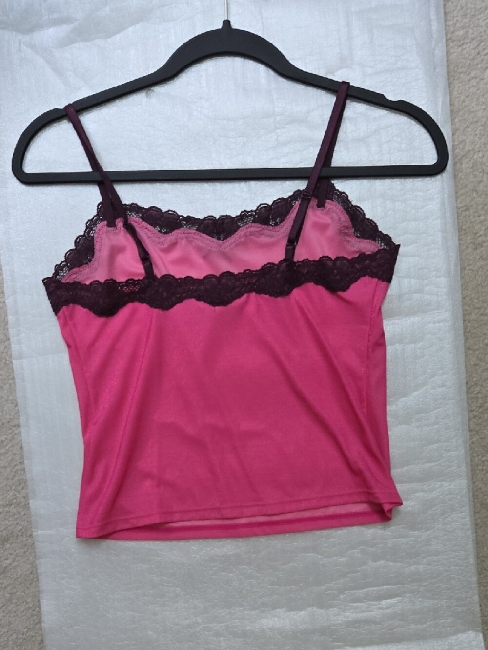 Victoria's Secret Pink Cami with Plum Lace Trim - Picture 3 of 5